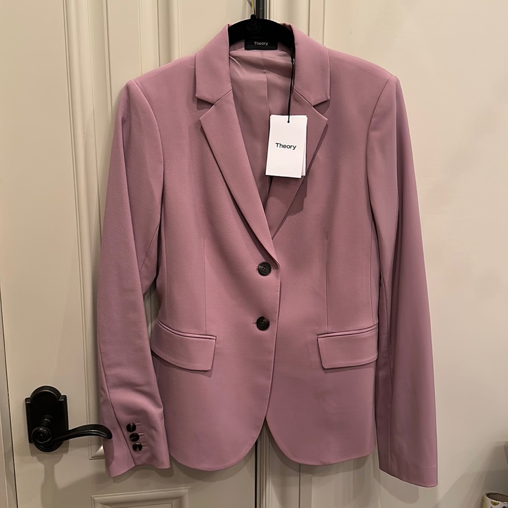 Beautiful THEORY NWT blazer Carissa dusty lilac classic suit jacket - Size 4